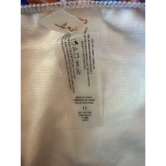 Raisins Girls Two-Piece Bikini Set With Removable Cups Size 12 Multicolor Geomet - Picture 4 of 4